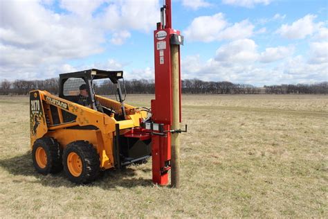 skid steer mounted post driver plate|skid steer post driver reviews.